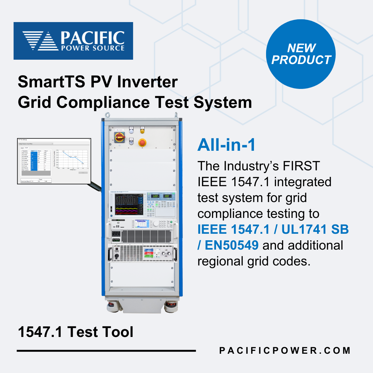 New SmartTS-PV Inverter Test System for Grid Compliance Press Release