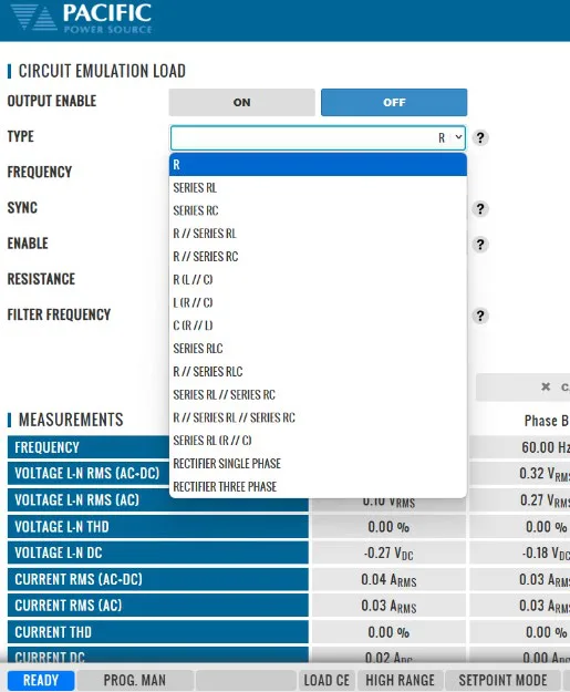 Select Circuit Emulation Type
